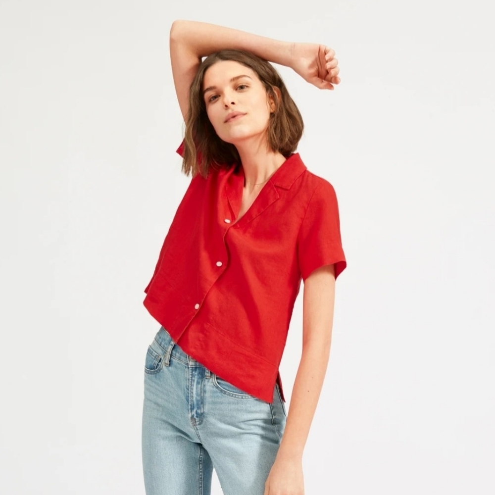 Everlane Linen Notch Top